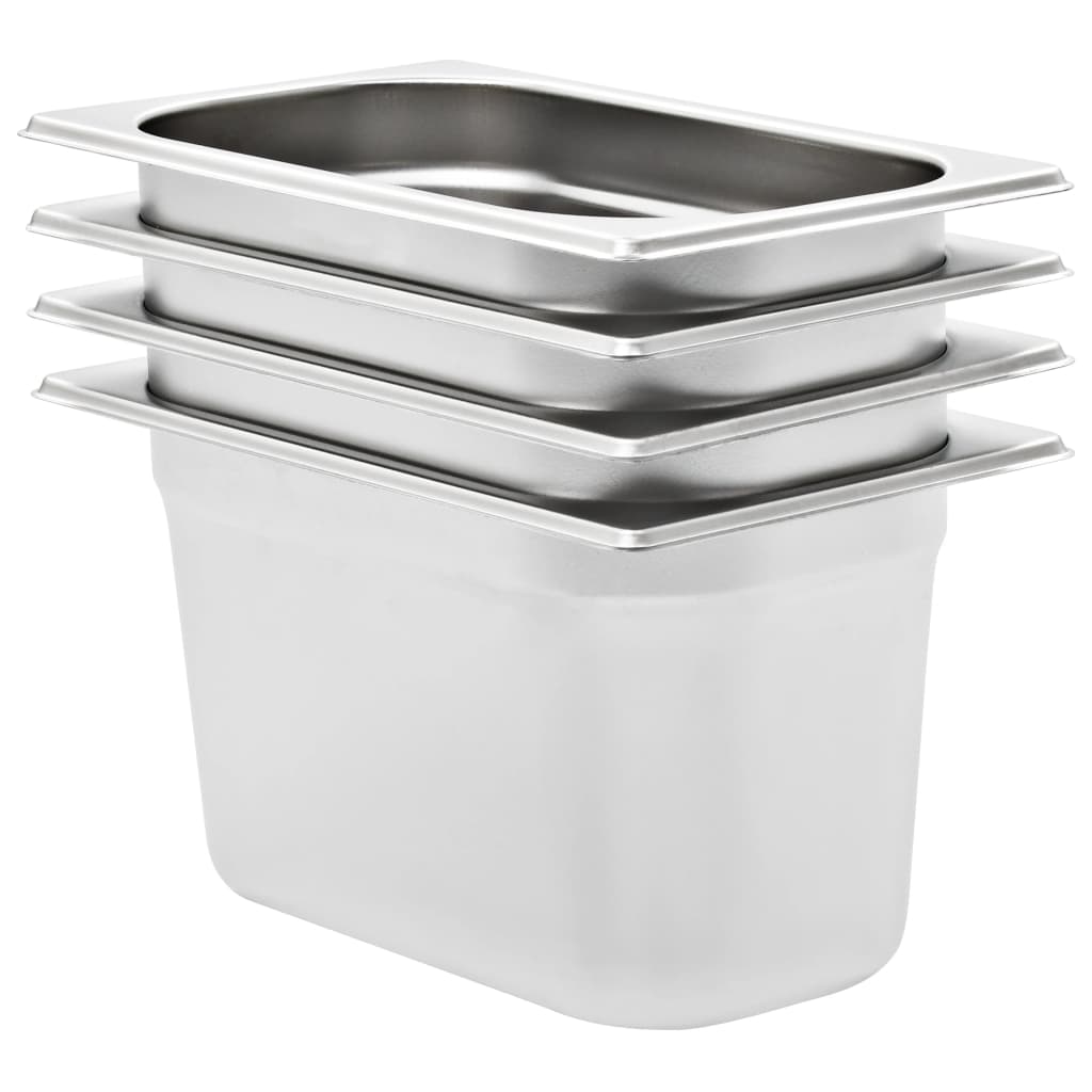 vidaXL Gastronormbehälter 4 Stk. GN 1/4 150 mm Edelstahl