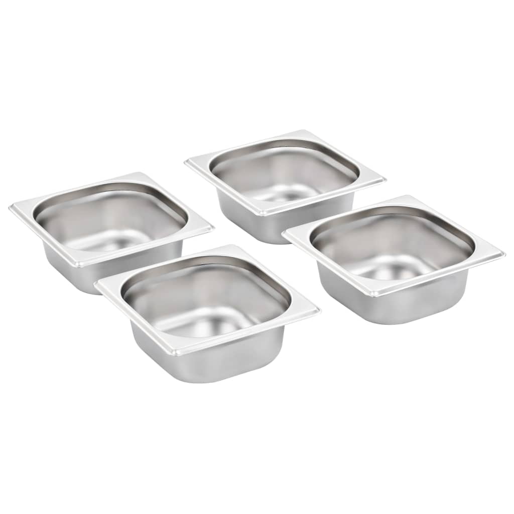 vidaXL Gastronormbehälter 12 Stk. GN 1/6 65 mm Edelstahl