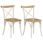 vidaXL Kreuzstühle 2 Stk. Weiß Massivholz Mango