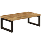 vidaXL Couchtisch 100x50x35 cm Massivholz Mango und Stahl
