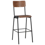vidaXL Barhocker 2 Stk. Braun Massives Sperrholz Stahl