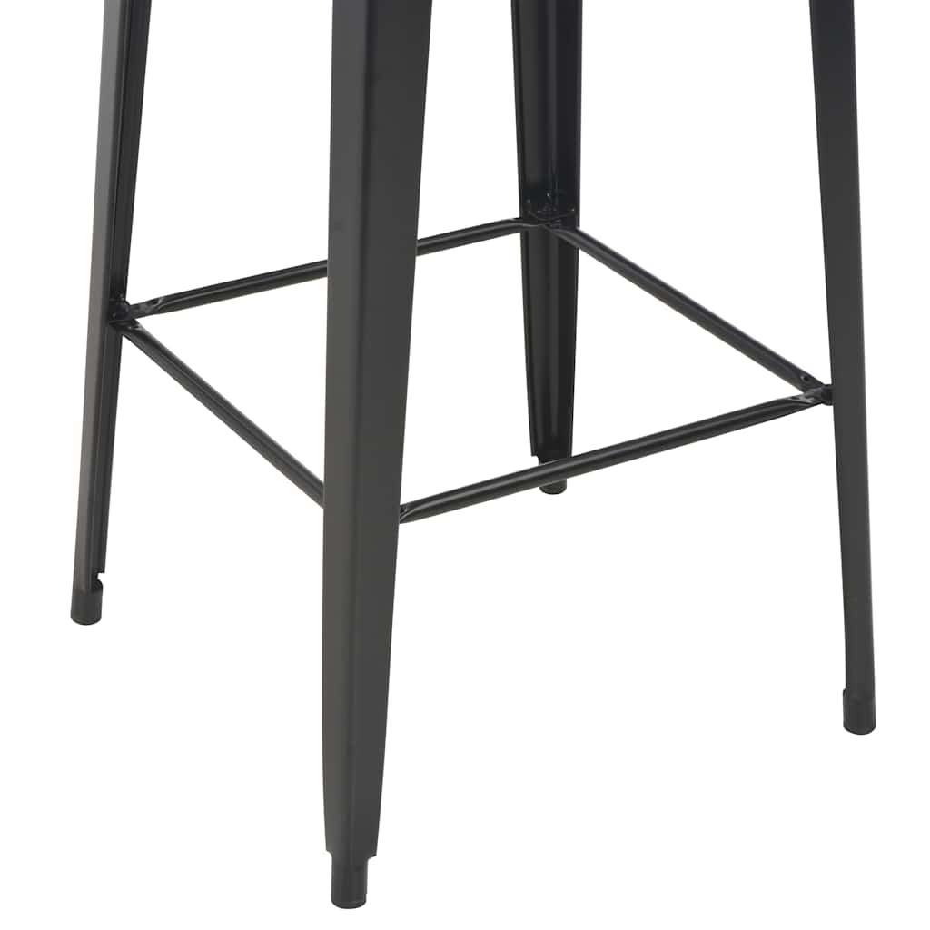 vidaXL Bartisch Schwarz 60×60×108 cm Kiefer Massivholz und Stahl
