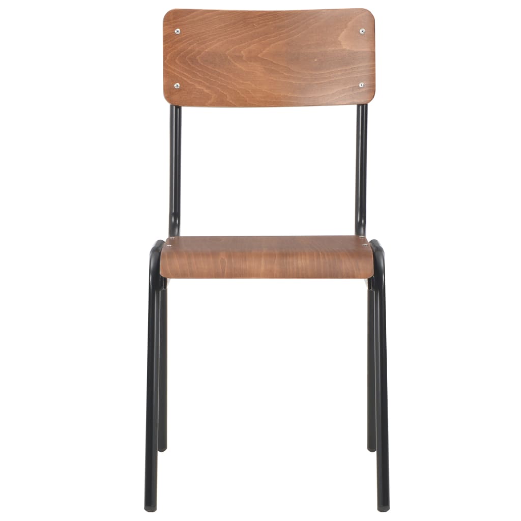 vidaXL Esszimmerstühle 2 Stk. Braun Massives Sperrholz Stahl