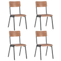 vidaXL Esszimmerstühle 4 Stk. Braun Massives Sperrholz und Stahl