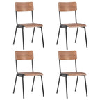 vidaXL Esszimmerstühle 4 Stk. Braun Massives Sperrholz und Stahl
