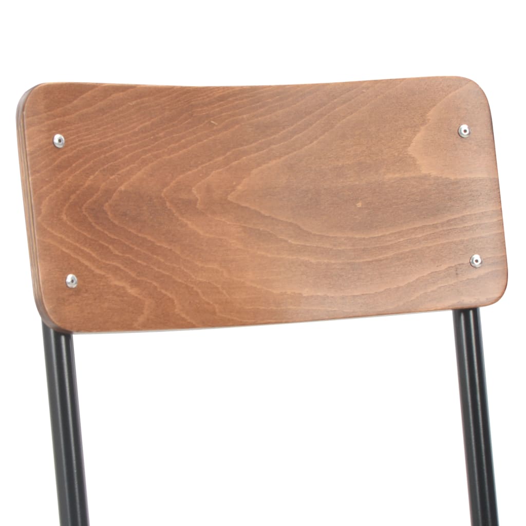 vidaXL Esszimmerstühle 4 Stk. Braun Massives Sperrholz und Stahl