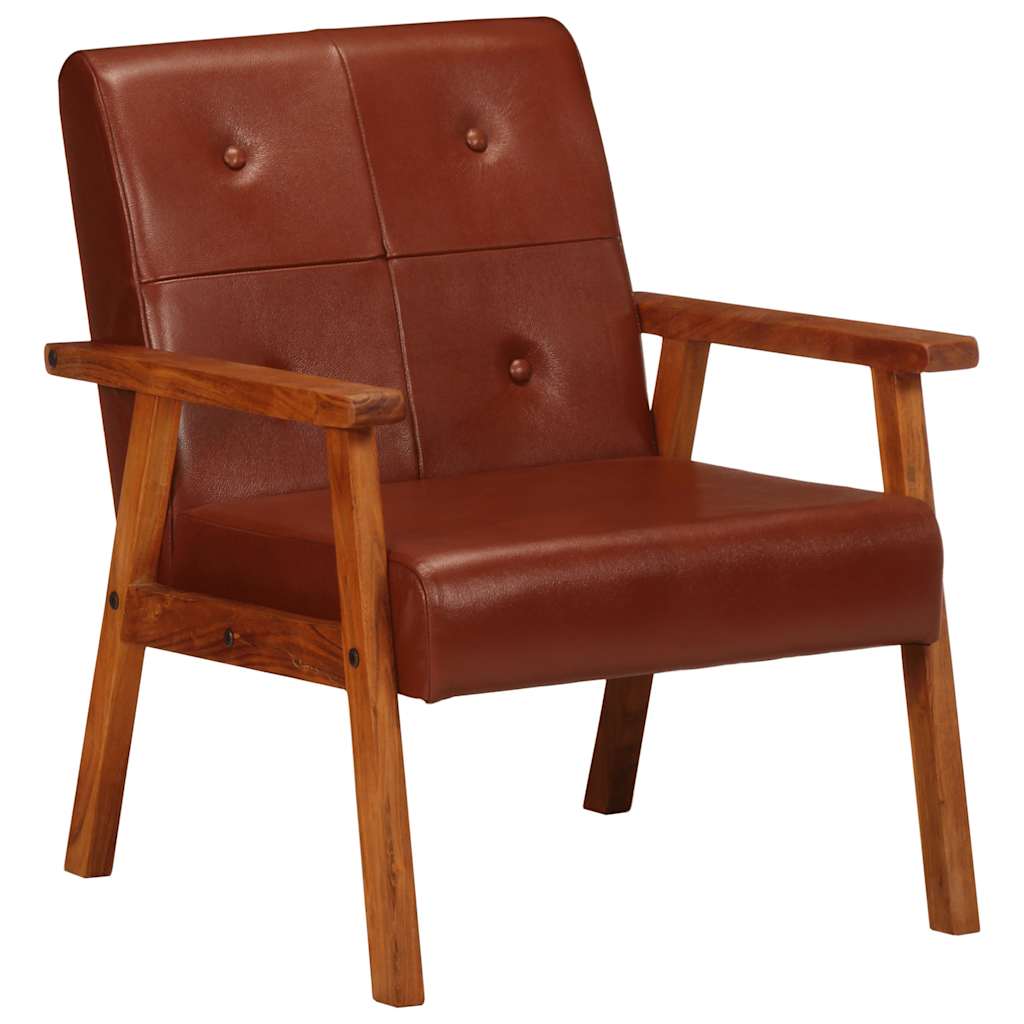vidaXL Sessel Braun Echtleder
