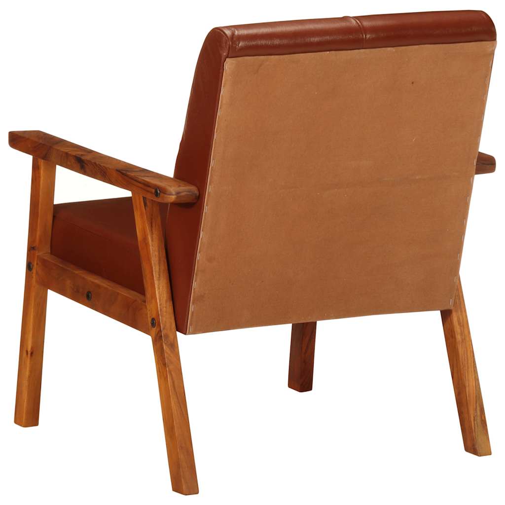 vidaXL Sessel Braun Echtleder