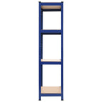 vidaXL Lagerregal mit 4 Böden Blau Stahl & Holzwerkstoff