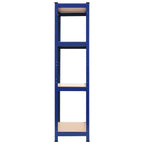 vidaXL Lagerregale mit 4 Böden 2 Stk. Blau Stahl & Holzwerkstoff