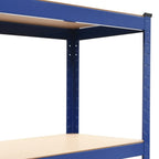 vidaXL Lagerregale mit 4 Böden 2 Stk. Blau Stahl & Holzwerkstoff