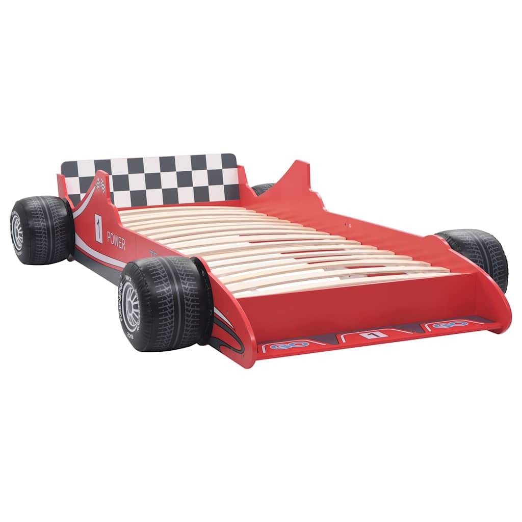 vidaXL Kinderbett im Rennwagen-Design 90 x 200 cm Rot