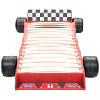 vidaXL Kinderbett im Rennwagen-Design 90 x 200 cm Rot