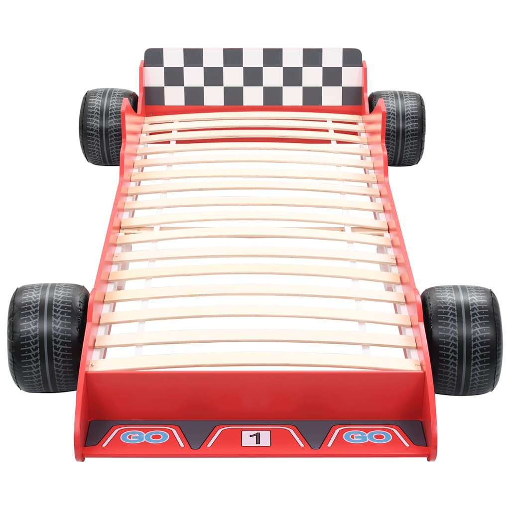 vidaXL Kinderbett im Rennwagen-Design 90 x 200 cm Rot