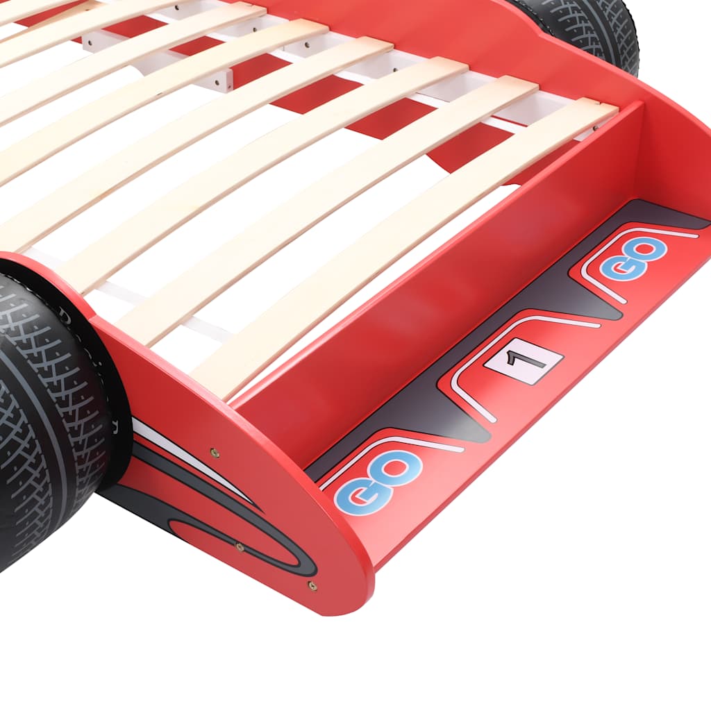 vidaXL Kinderbett im Rennwagen-Design 90 x 200 cm Rot