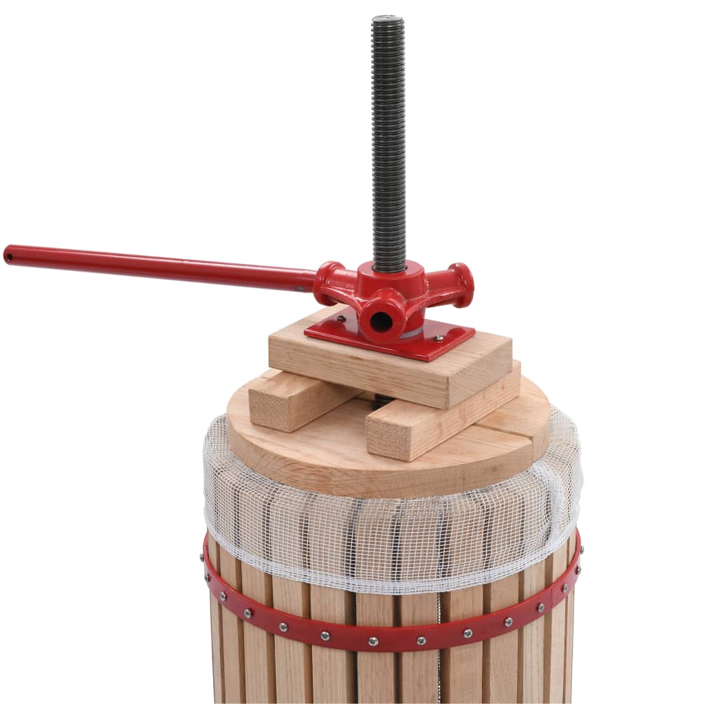 vidaXL Obst- und Weinpresse mit Stoffbeutel 30 L Eichenholz