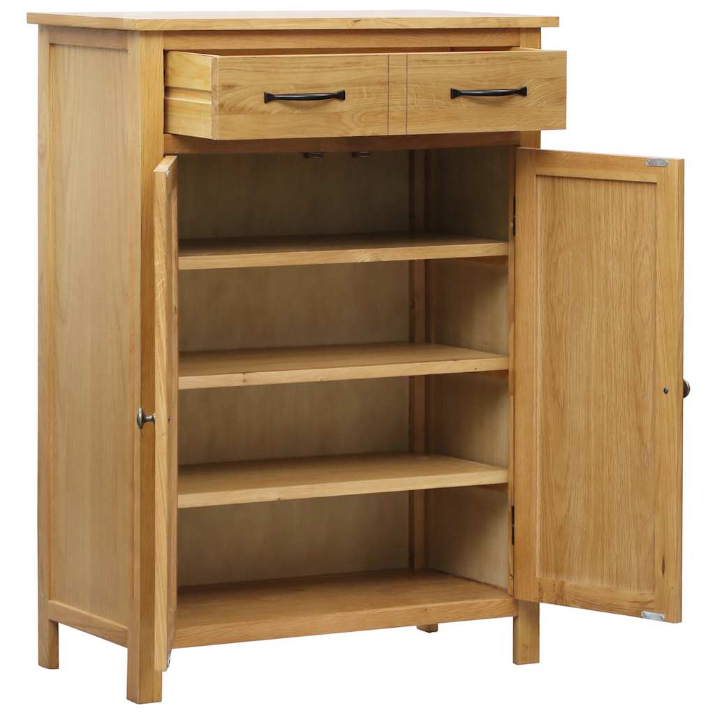 vidaXL Schuhschrank 76x37x105 cm Eiche Massivholz