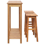 vidaXL 3-tlg. Bar-Set Massivholz Eiche