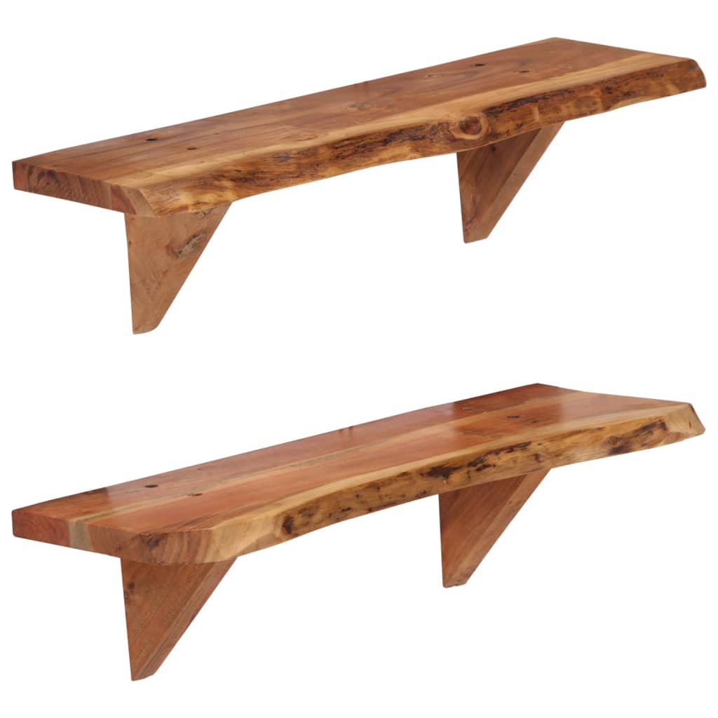 vidaXL Wandregale 2 Stk. 60 x 20 x 18 cm Massivholz Akazie