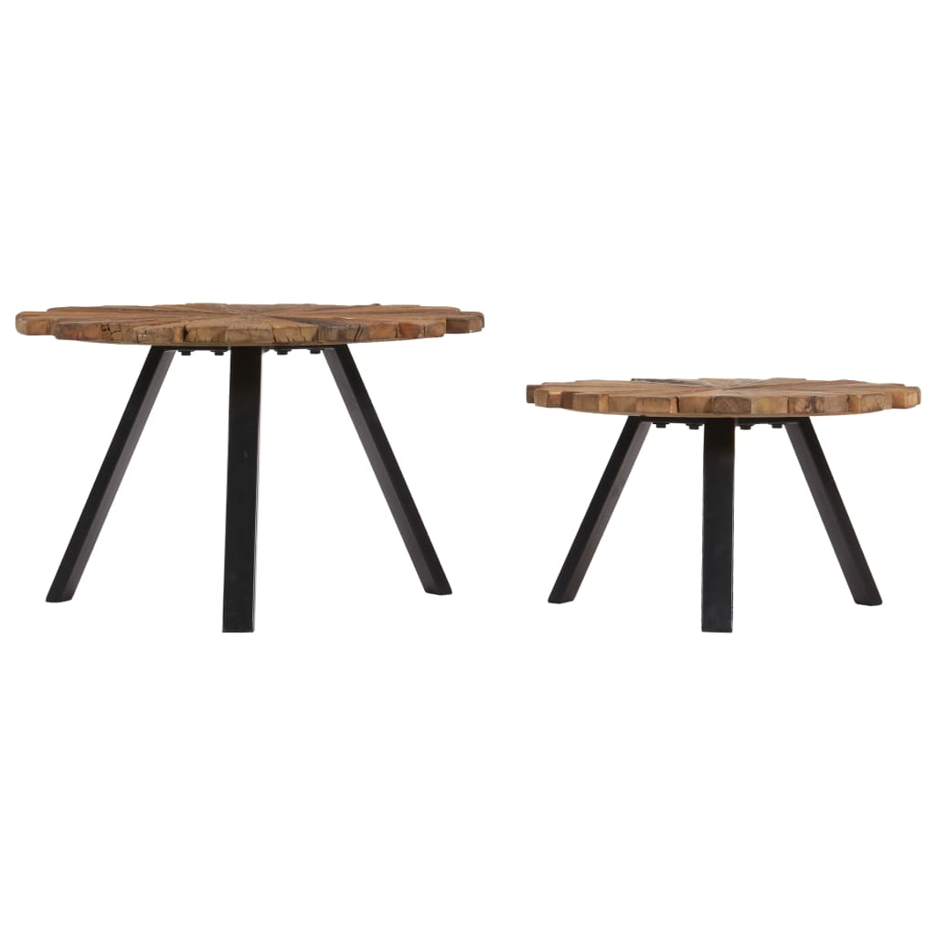vidaXL Couchtische 2 Stk. Altholz Massiv