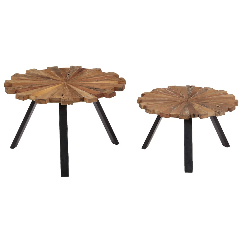 vidaXL Couchtische 2 Stk. Altholz Massiv