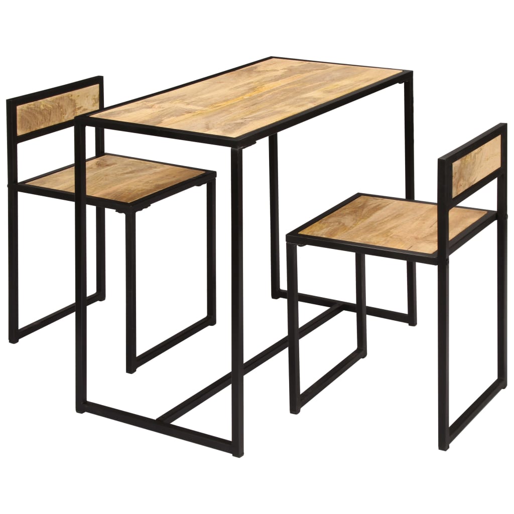 vidaXL 3-tlg. Essgruppe Massivholz Mango