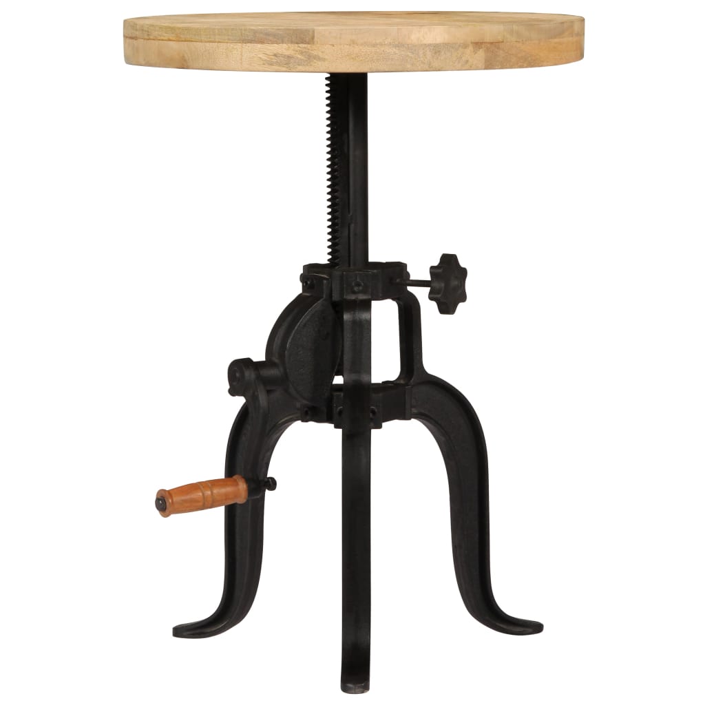 vidaXL Beistelltisch 45 x (45-62) cm Massivholz Mango und Gusseisen