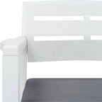 vidaXL 2-Sitzer-Gartenbank mit Kissen Weiß 133 cm Kunststoff