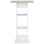 vidaXL Bartisch Weiß und Beton 60x60x110 cm
