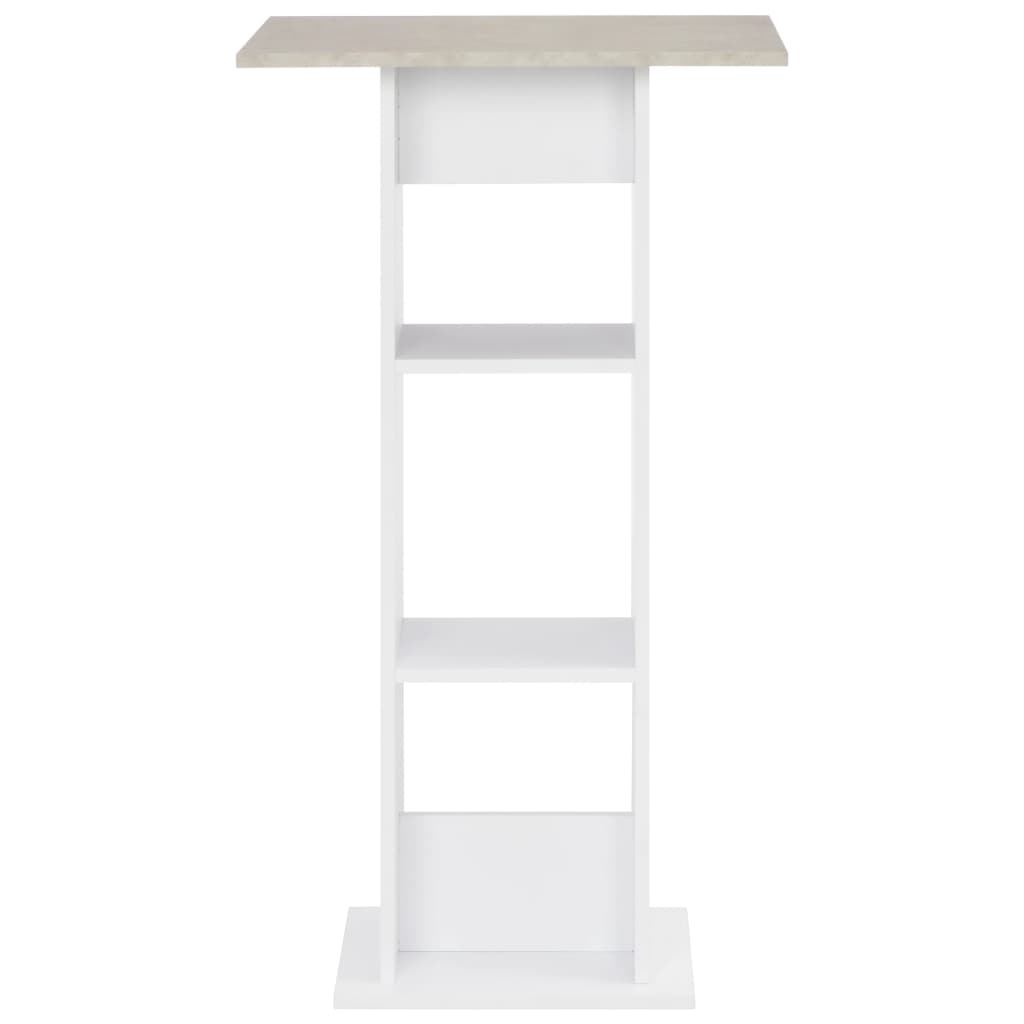 vidaXL Bartisch Weiß und Beton 60x60x110 cm