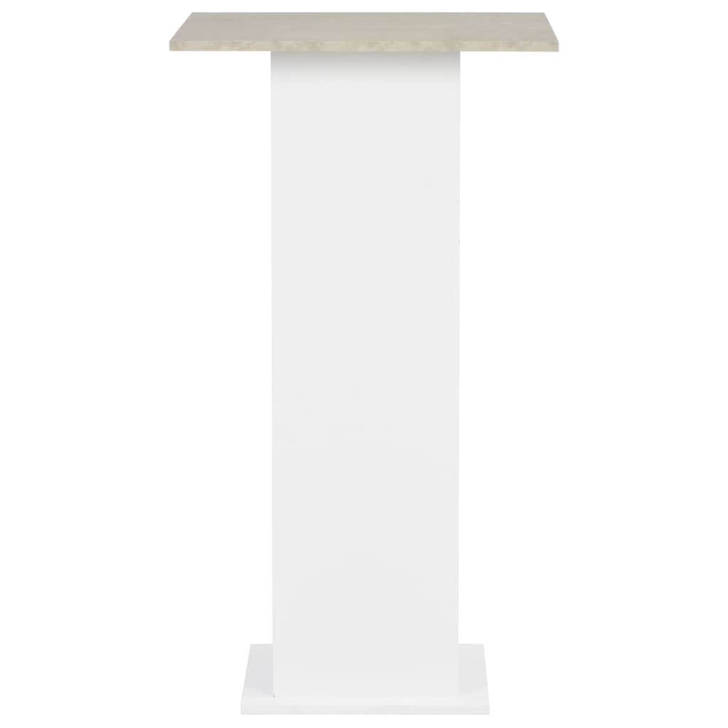 vidaXL Bartisch Weiß und Beton 60x60x110 cm