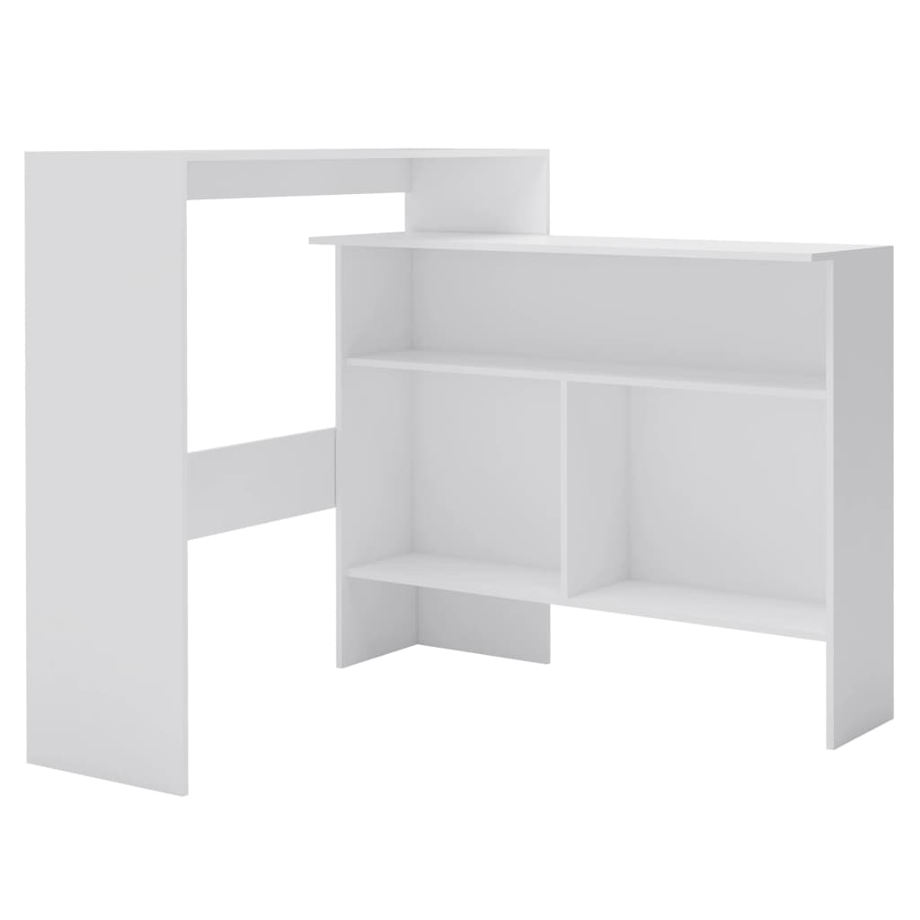 vidaXL Bartisch mit 2 Tischplatten Weiß 130x40x120 cm