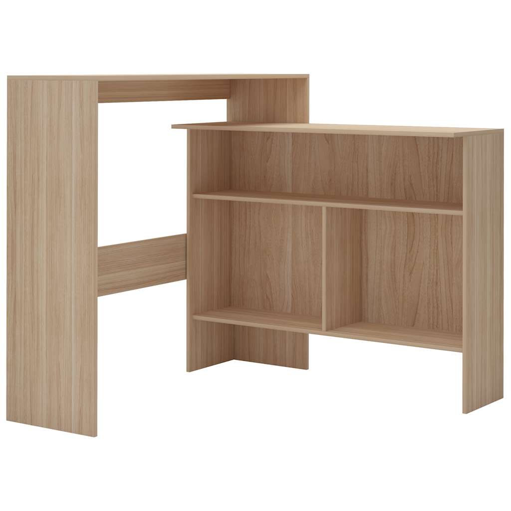 vidaXL Bartisch mit 2 Tischplatten Eichenoptik 130x40x120 cm