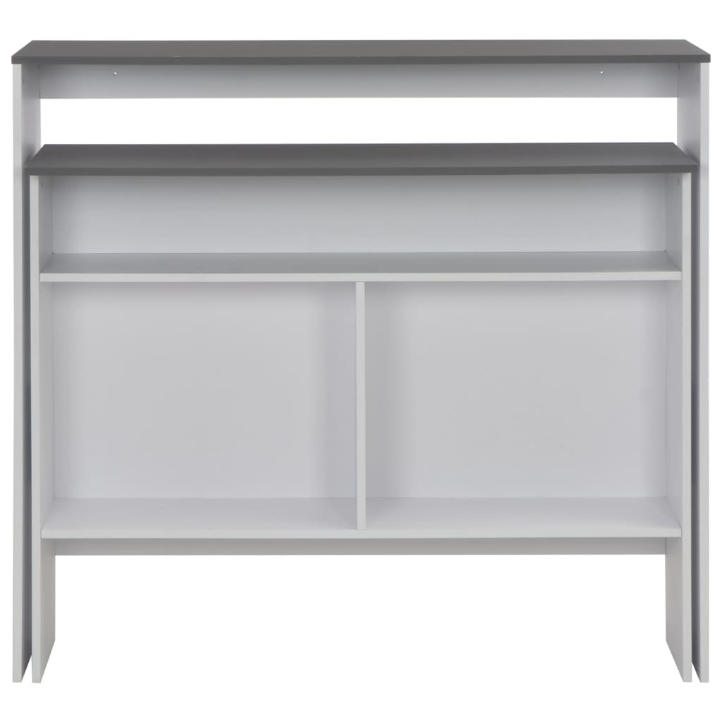 vidaXL Bartisch mit 2 Tischplatten Weiß und Grau 130 x 40 x 120 cm