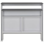 vidaXL Bartisch mit 2 Tischplatten Weiß und Grau 130 x 40 x 120 cm