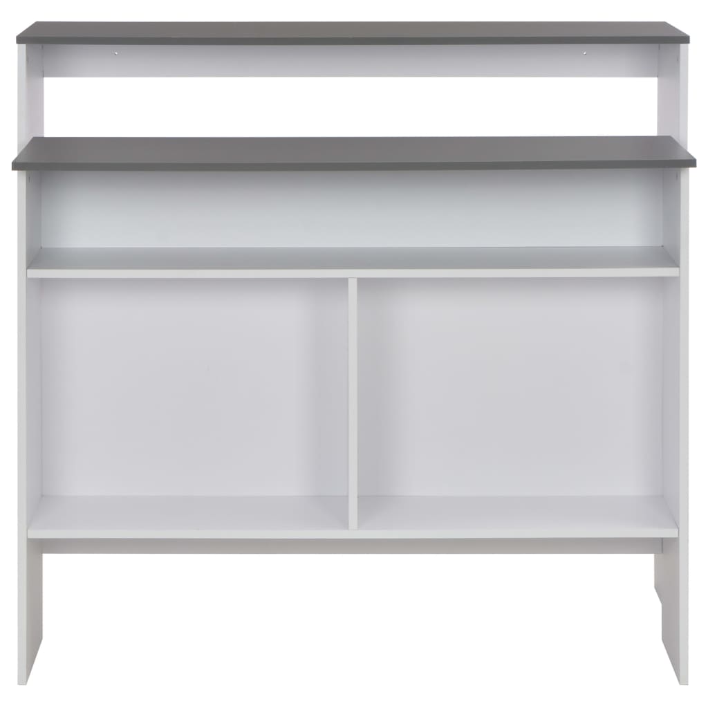 vidaXL Bartisch mit 2 Tischplatten Weiß und Grau 130 x 40 x 120 cm