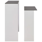 vidaXL Bartisch mit 2 Tischplatten Weiß und Grau 130 x 40 x 120 cm