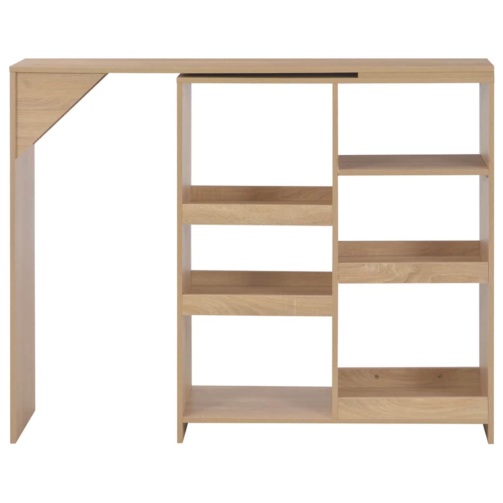 vidaXL Bartisch mit Beweglichem Regal Eichenbraun 138x39x110 cm