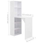 vidaXL Bartisch mit Schrank Weiß 115x59x200 cm