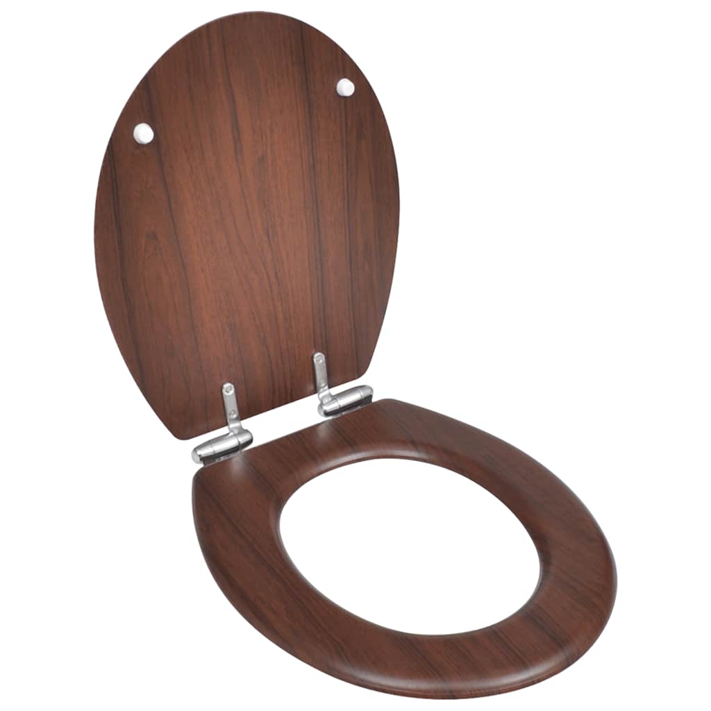 vidaXL Toilettensitze 2 Stk. Deckel mit Absenkautomatik MDF Braun