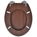 vidaXL Toilettensitze 2 Stk. Deckel mit Absenkautomatik MDF Braun