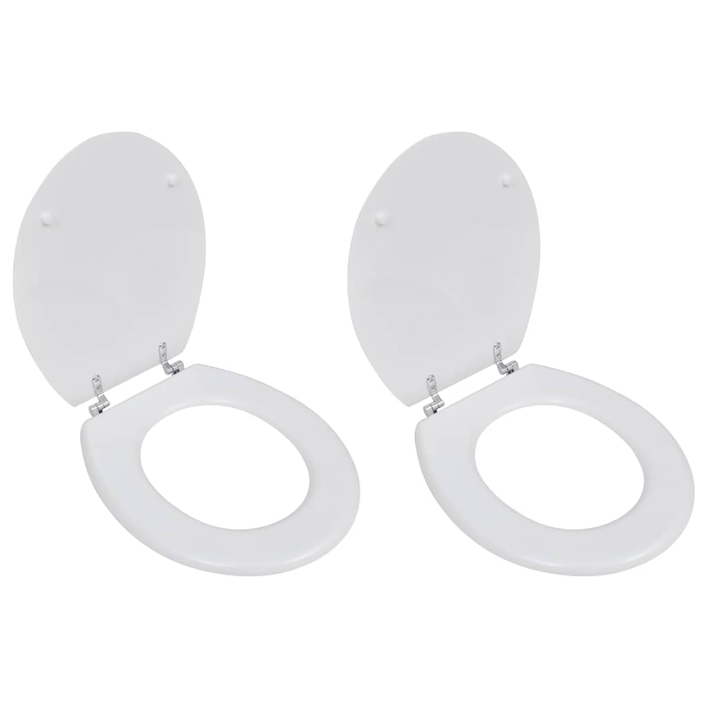 vidaXL Toilettensitze mit Deckel 2 Stk. MDF Weiß