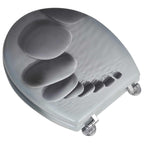 vidaXL Toilettensitze mit Deckel 2 Stk. MDF Steine