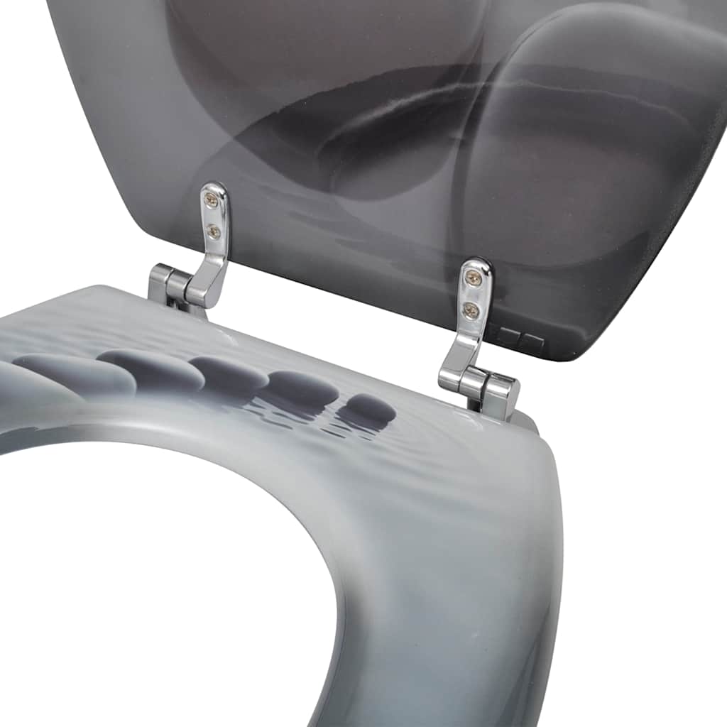 vidaXL Toilettensitze mit Deckel 2 Stk. MDF Steine