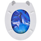 vidaXL Toilettensitze mit Deckel 2 Stk. MDF Delphin