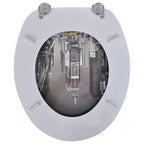 vidaXL Toilettensitze mit Deckel 2 Stk. MDF New York