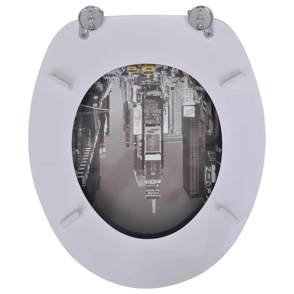 vidaXL Toilettensitze mit Deckel 2 Stk. MDF New York