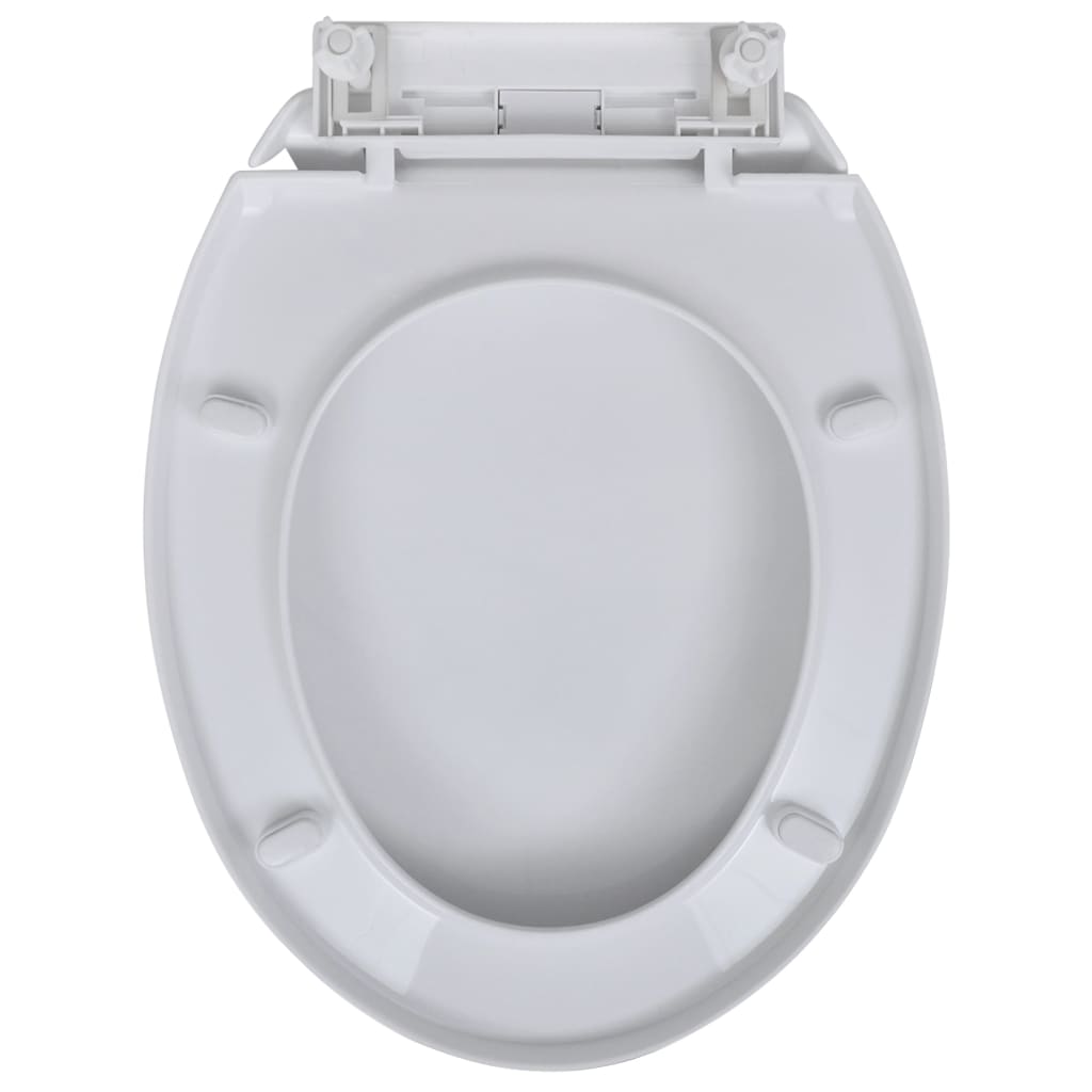 vidaXL Toilettensitze mit Absenkautomatik 2 Stk. Kunststoff Weiß