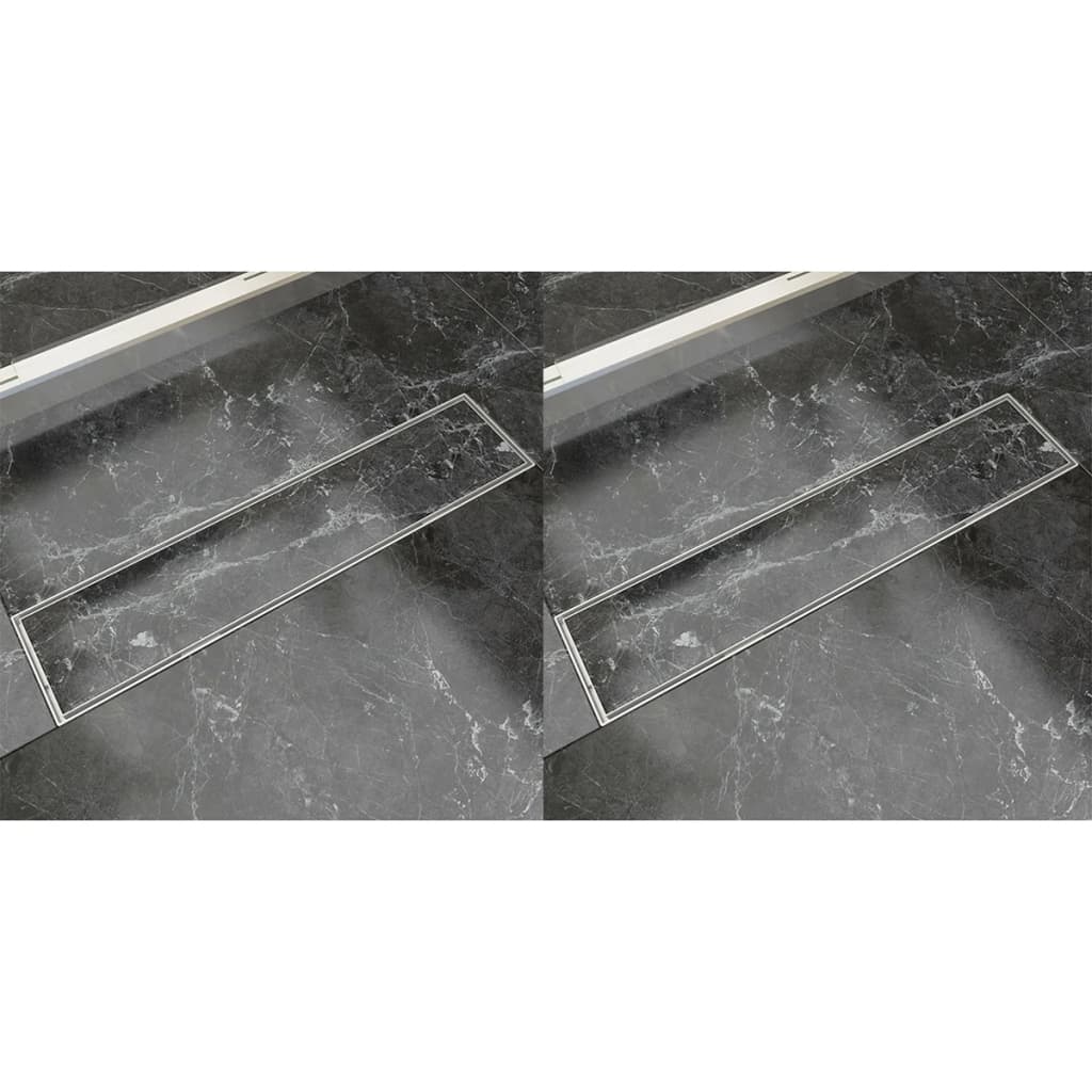 vidaXL Lineare Duschrinnen 2 Stk. 530 x 140 mm Edelstahl