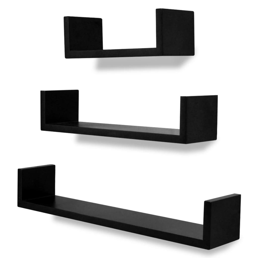 vidaXL Wandregale 6 Stk. Schwarz